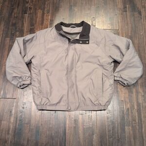 Perry Ellis Portfolio Men XL Gray Microfiber Jacket Size XL Puffer Zip Out Liner